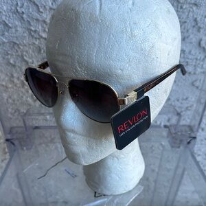 Revlon aviator sunglasses with gold metal frame&brown gradient lenses-new w/tag